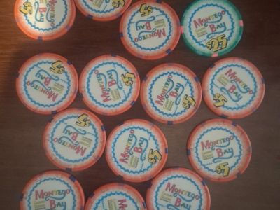 Montego Bay Casino Resort Chips Lot of 13 ($5 and $25 Denominations)