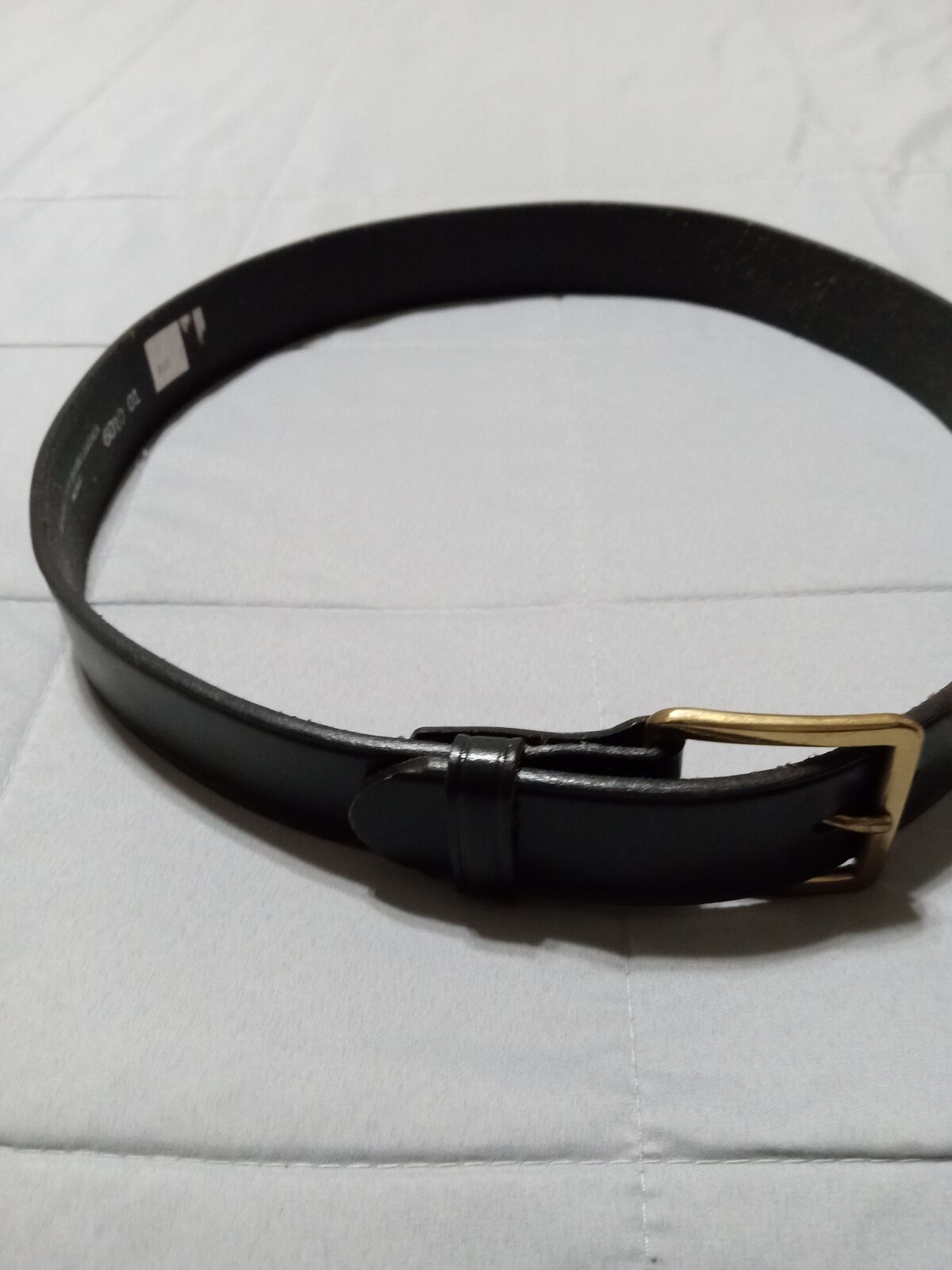 New men's leather black work or dress belt