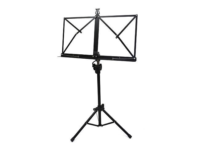 Music Stand - Large Deep Desk - Sturdy Base - Adjustable Height - Compact - With Bag - Black