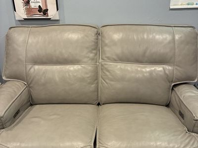 Two Leather Power Reclining Loveseats