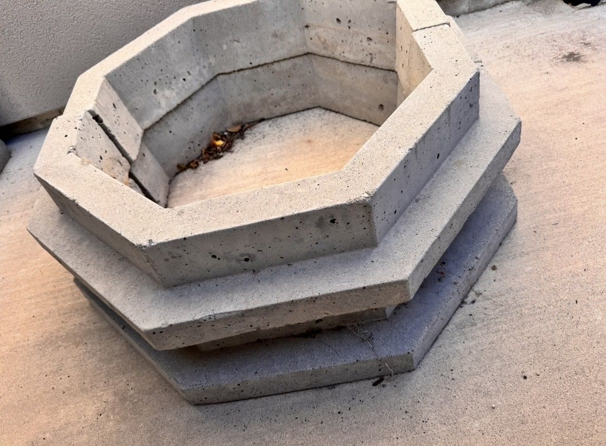 precast concrete landscape tree-ring blocks