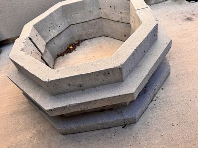 precast concrete landscape tree-ring blocks