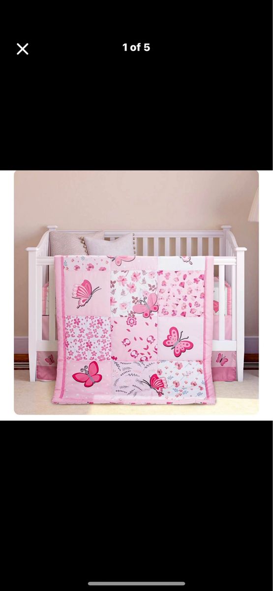 Tudomro 3 piece butterfly crib set