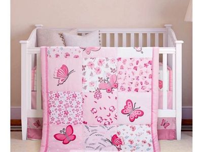 Tudomro 3 piece butterfly crib set