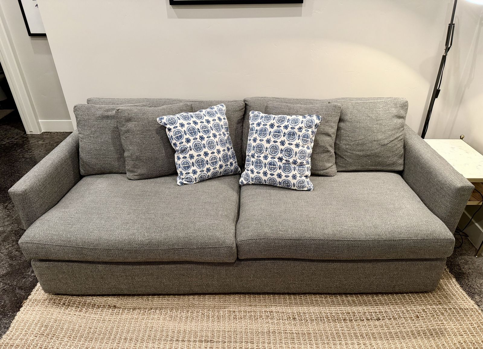 Crate & Barrel Custom Sofa – Excellent Condition, Performance Fabric