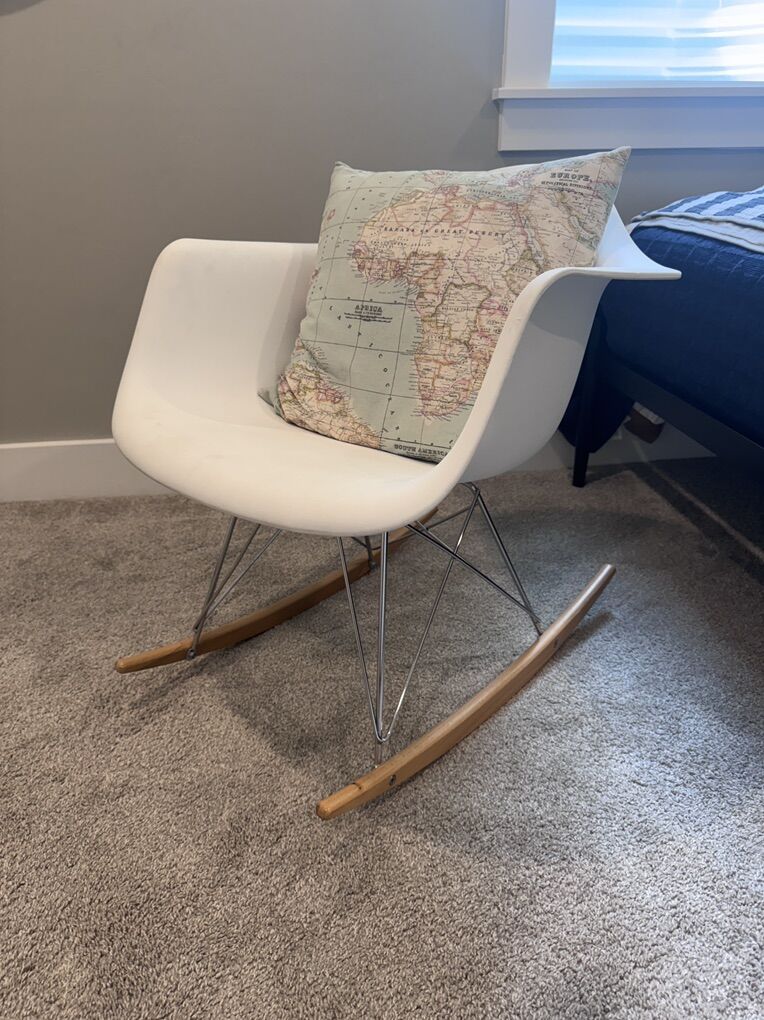 Eames Style Molded Plastic Rocking Chair