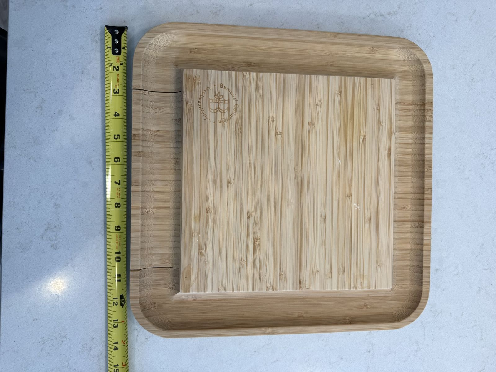 Bambüsi Bamboo Cheese Board & Knife Set - Large Charcuterie Platter with Hidden Drawer