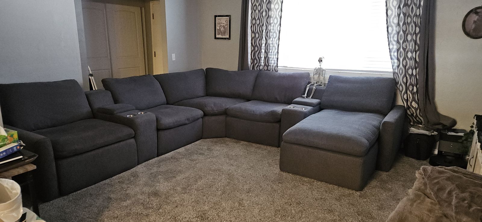 GREY 7 PIECE SECTIONAL SOFA FOR SALE $1,200.00 OBO