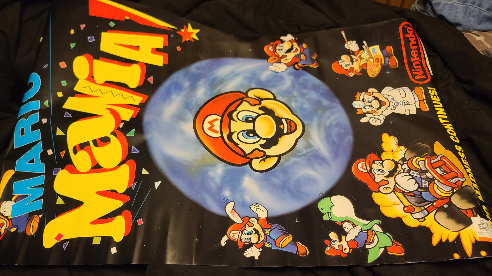 Mario Mania Mario Madness Continues Store Display 36"x24" Promo Poster 1993