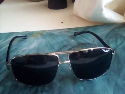 Black and Silver Aviator Sunglasses with Smoke Lenses