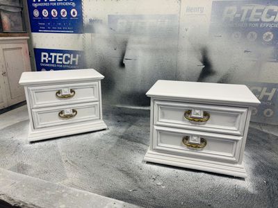 Pair Of Shabby White Nightstands