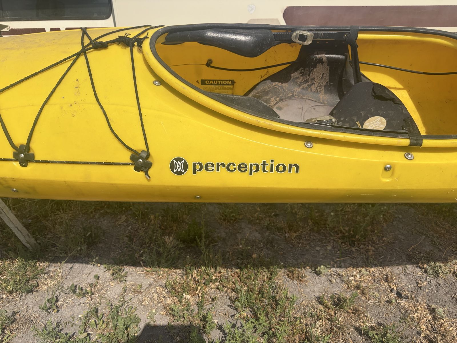 Perception Yellow Kayak - Sit-Inside Touring Kayak with rudder.