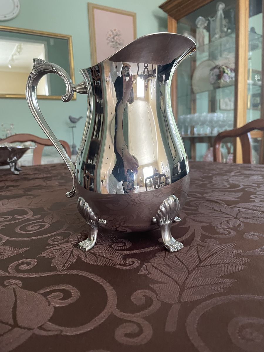 Silver Plate Footed Water Pitcher