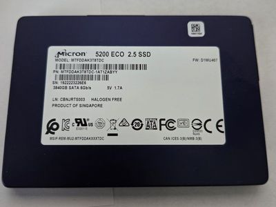 Micron 5200 ECO 3.84TB 2.5 inch SATA 6Gb/s Solid State Drive MTFDDAK3T8TDC