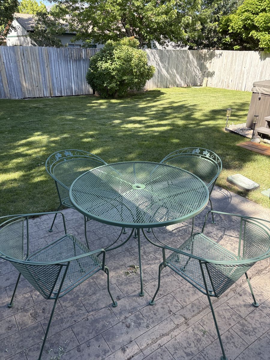 Beautiful Sage Patio Table and Chairs