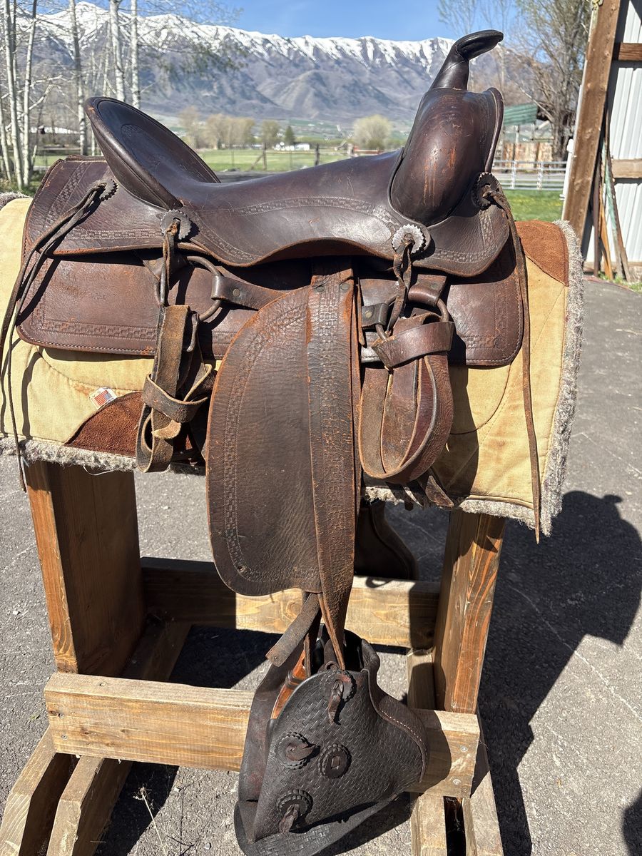 Antique Saddle With Tapaderos