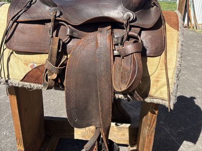 Antique Saddle With Tapaderos