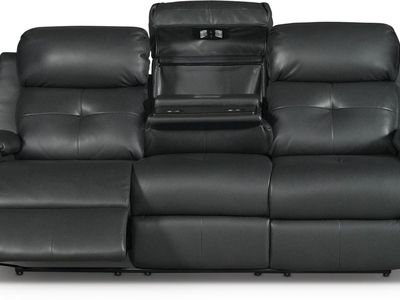 Premium Entertainment Center Power Reclining Sofa - Excellent Condition