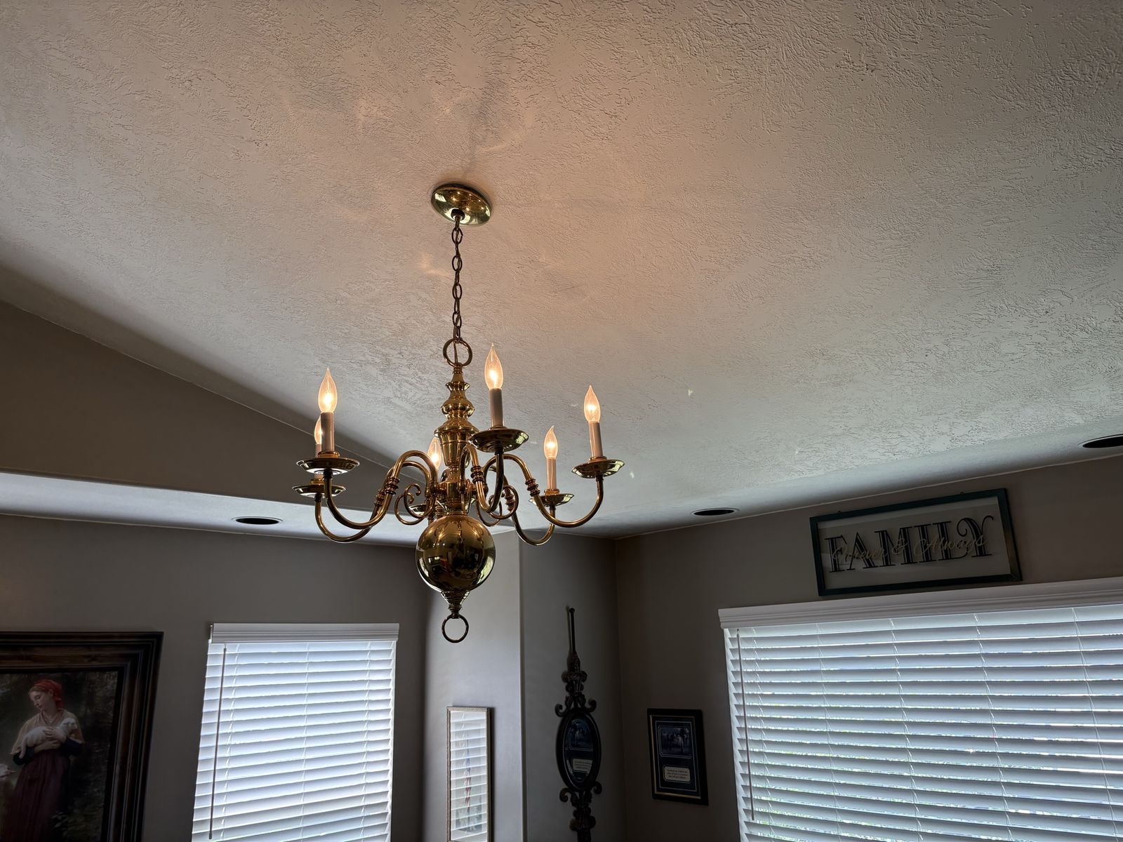 Brass chandelier