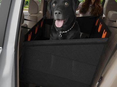 Large Dog Car Seat, Hard Bottom, Waterproof Non-Slip Foldable for car/SUV/truck, Black L