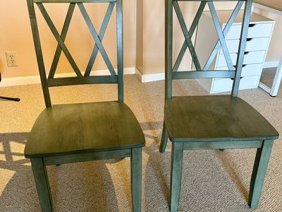 Set of 2 Solid Wood Dining Chairs – $50