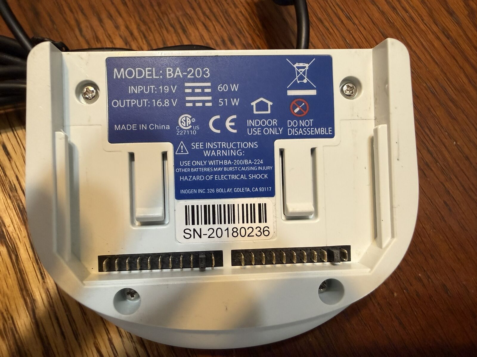 Inogen One G2 BA-203 External Battery Charger