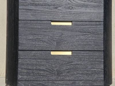 Black and Brass Brownstone Nightstands