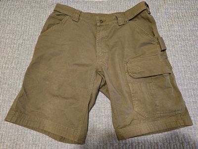 Duluth Trading Co. Men's Flexpedition Cargo Shorts Size 36 Olive Green Outdoor Workwear