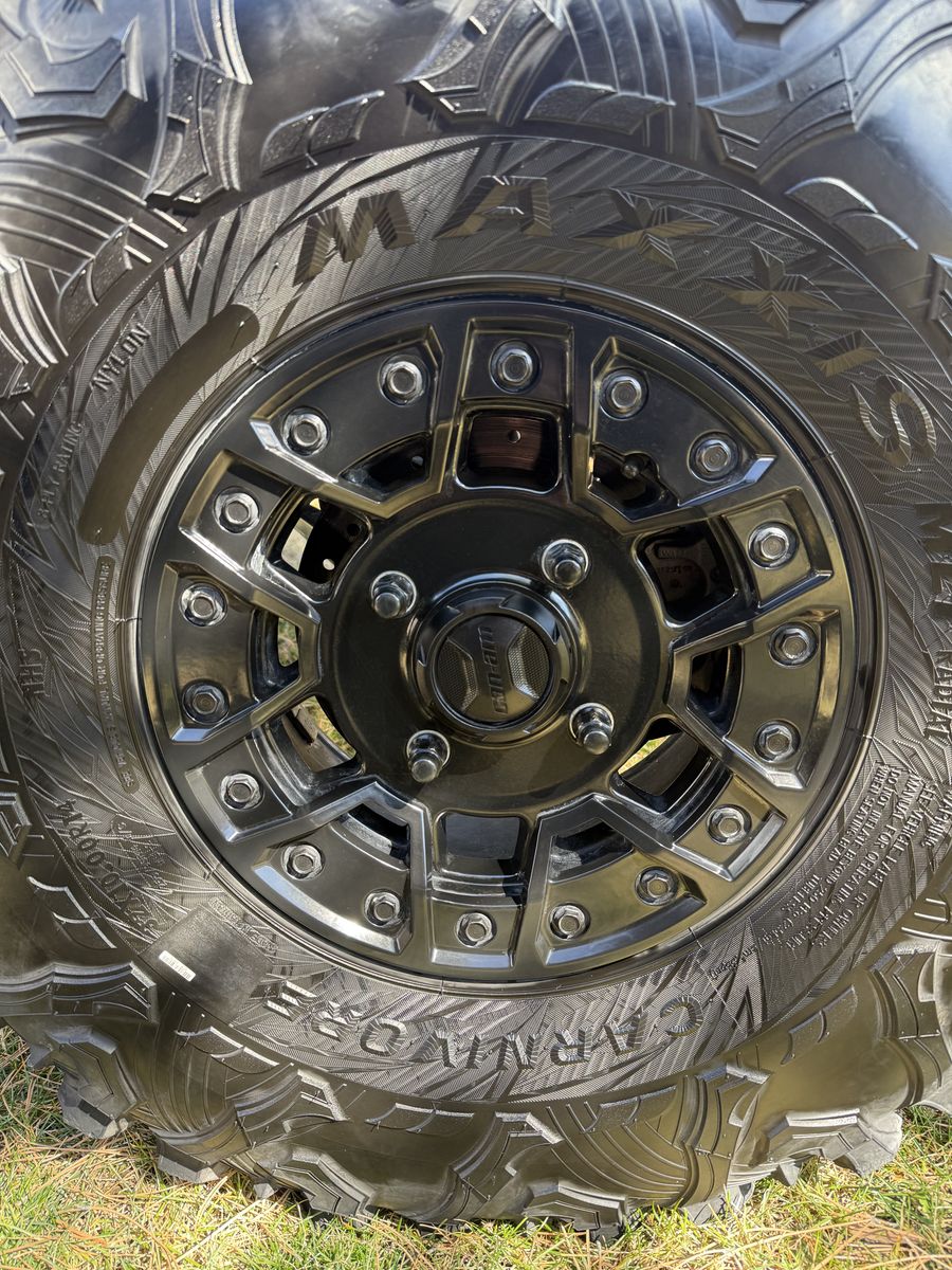32 Maxxis Carnivore ML1 on 14 Black Can-Am Wheel
