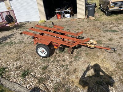 Strong old school motorcycle trailer.