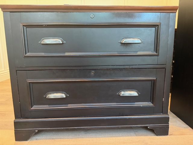 Solid Wood 2-Drawer Lateral File Cabinet – (Matches Executive Desk listed also)