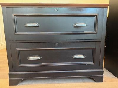 Solid Wood 2-Drawer Lateral File Cabinet – (Matches Executive Desk listed also)