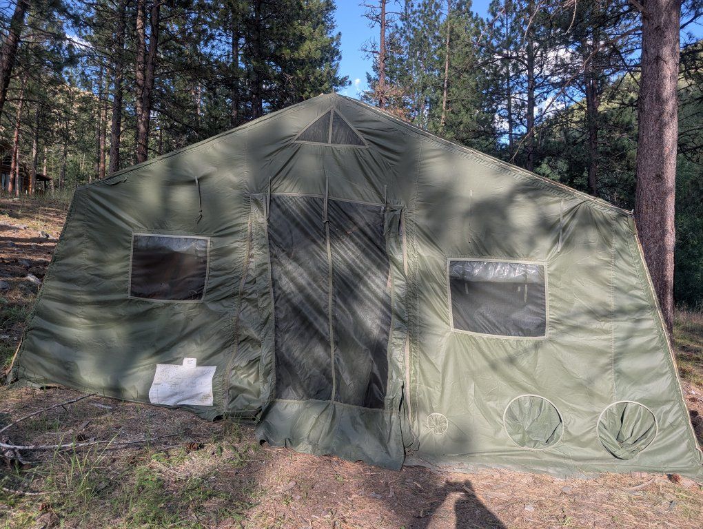 16x20 Military Wall Tent with Full Frame – 4 Stove Ports