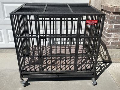 ProSelect Heavy Duty Professional Dog Crate Cage with Bed and Bowl