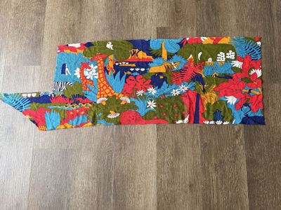 Fabric VTG 70S Garden Of Eden Jungle Safari ~30x12” Whimsical One Piece