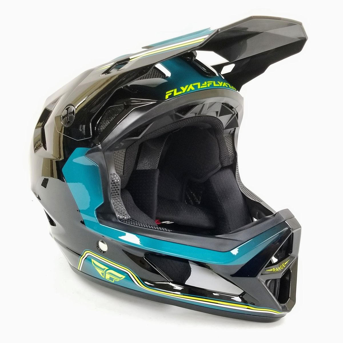 Fly Racing Youth-Medium Rayce Repeat Bicycle Helmet Black/Teal/Hi-Vis
