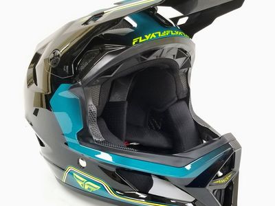 Fly Racing Youth-Medium Rayce Repeat Bicycle Helmet Black/Teal/Hi-Vis
