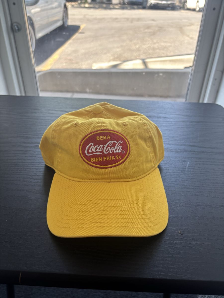 Coca-Cola Yellow "Beba Bien Fria 5¢" Adjustable Baseball Cap Hat with Tags