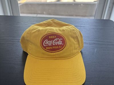 Coca-Cola Yellow "Beba Bien Fria 5¢" Adjustable Baseball Cap Hat with Tags