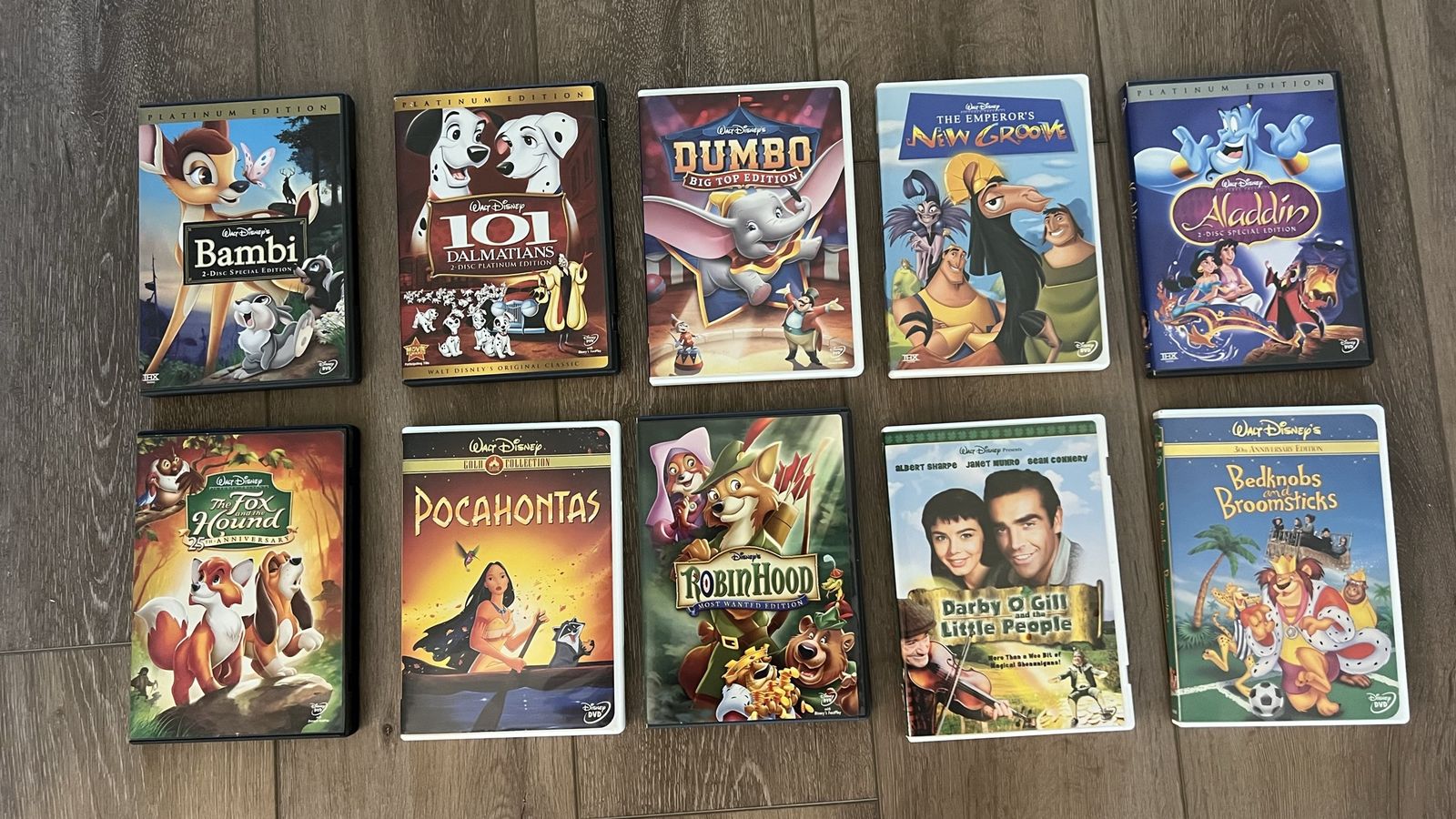 Disney Classics 10 DVD Set: Bambi, 101 Dalmatians, Dumbo, Aladdin, Fox & Hound, Pocahontas & More