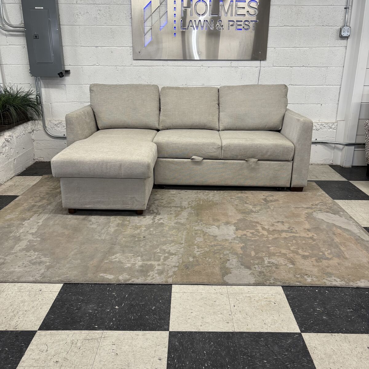 COSTCO CODDLE LUKE FABRIC SLEEPER SOFA COUCH W/ REVERSIBLE CHAISE!