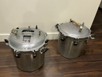 D.A. Kadan Co. Commercial Pressure Cooker / Autoclave Set of 2 all American style.