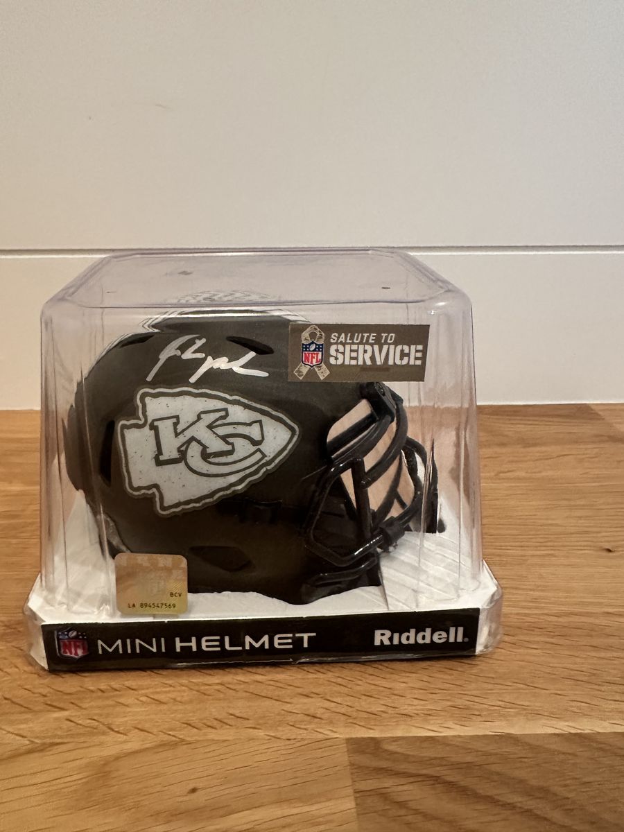 Isiah Pacheco Signed Chiefs Salute to Service Mini Helmet – Witness Authenticated