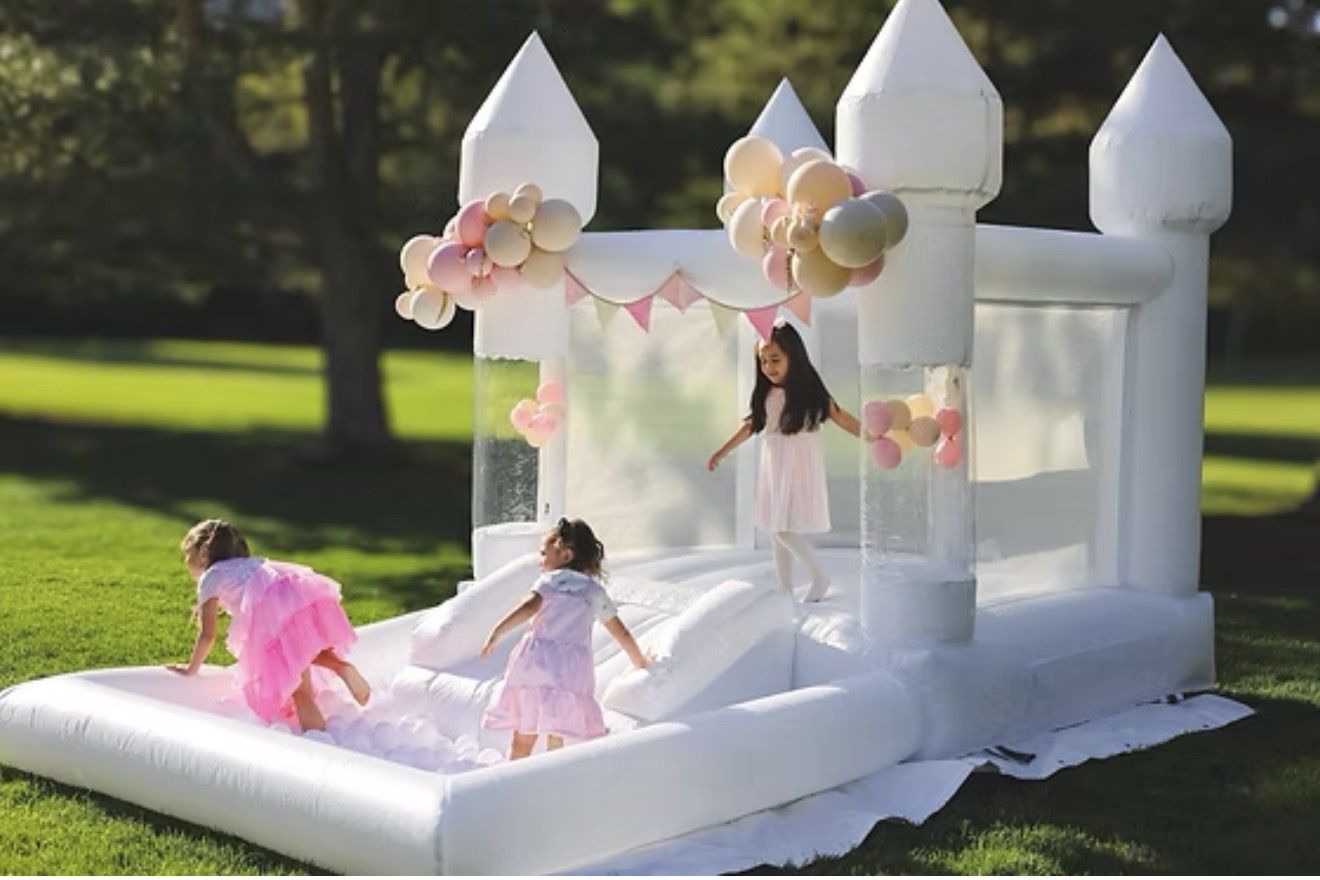 New Commercial grade White Bounce House Jumper with ball pit