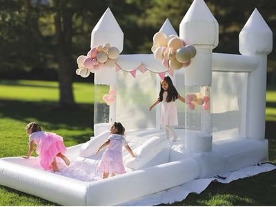 New Commercial grade White Bounce House Jumper with ball pit
