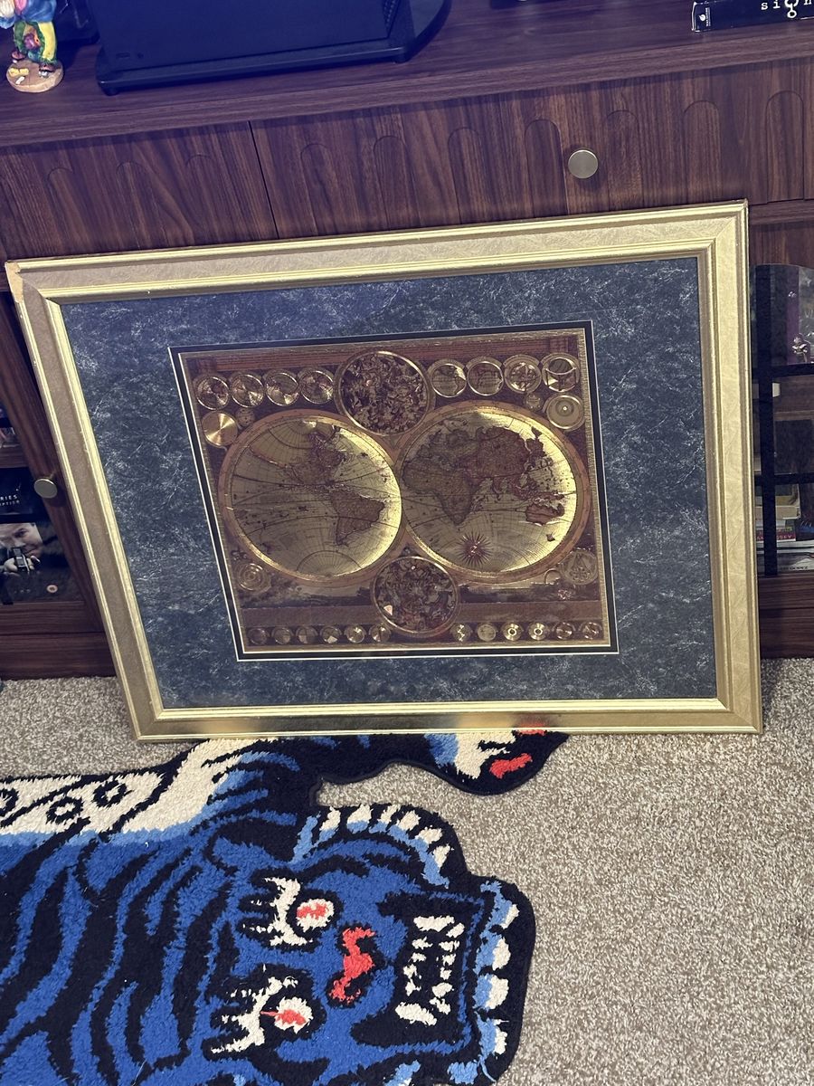 Vintage Painting of World Map