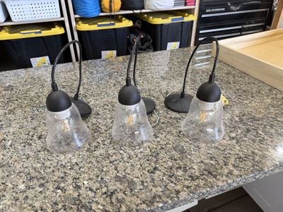 Modern Black Pendant Lights with Glass Shades – 3 Available