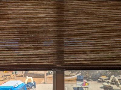 Norman Roller Shade 41x35 Slate Stripe - New in Box Window Blind
