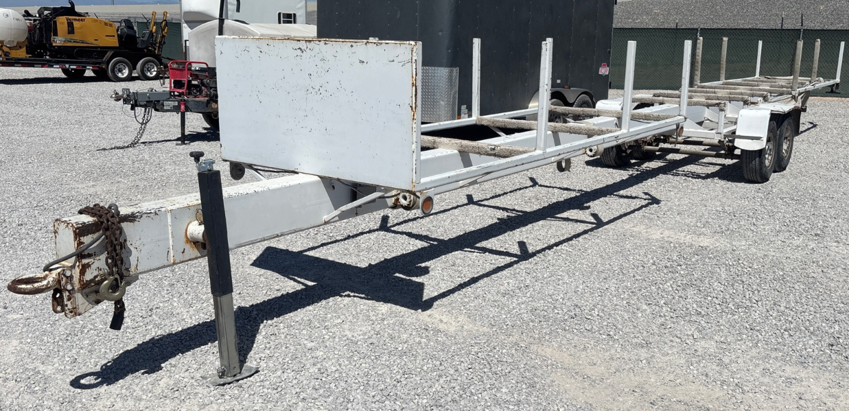 Utility Telecom Pole Trailer – 2009, 10K GVWR, 6 Stanchions Telecom Maintenance Trailer, Pipeline Contractor Hauler Construction
