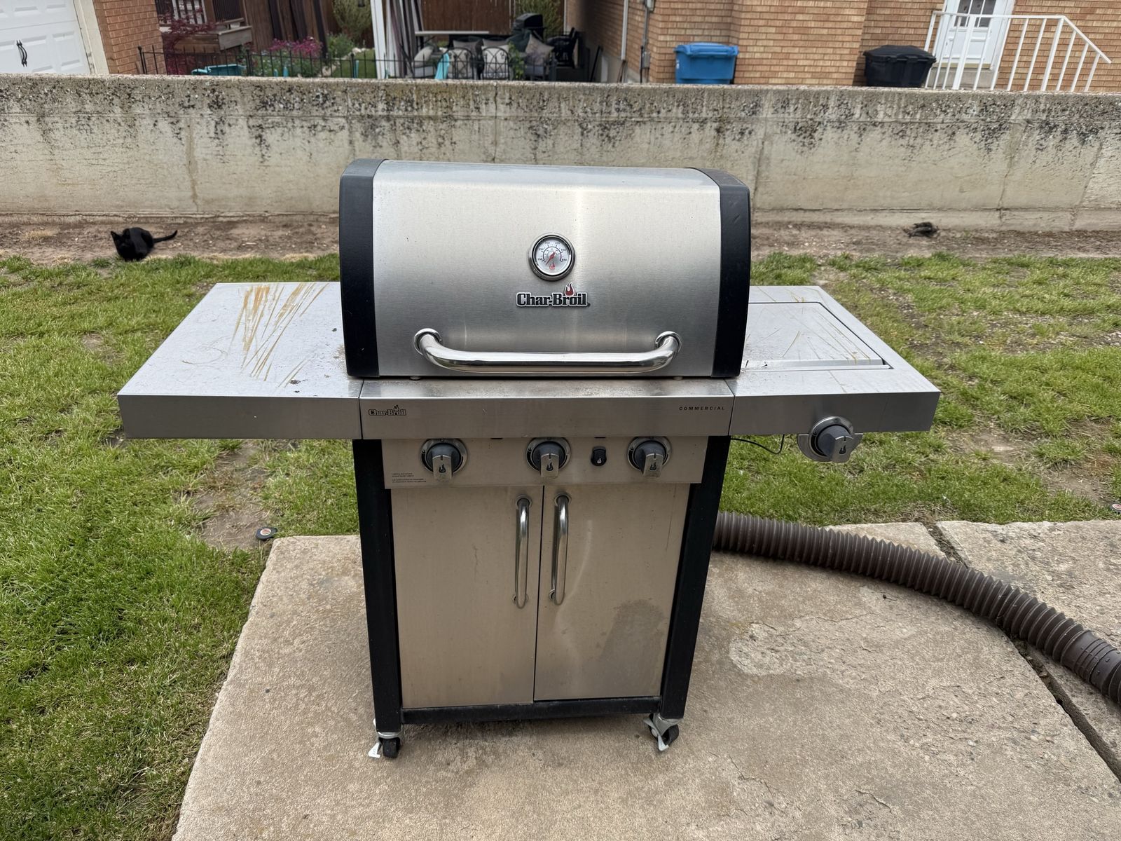 Free- Char-Broil Commercial Series 3-Burner Gas Grill with Side Burner & Stainless Steel Finish